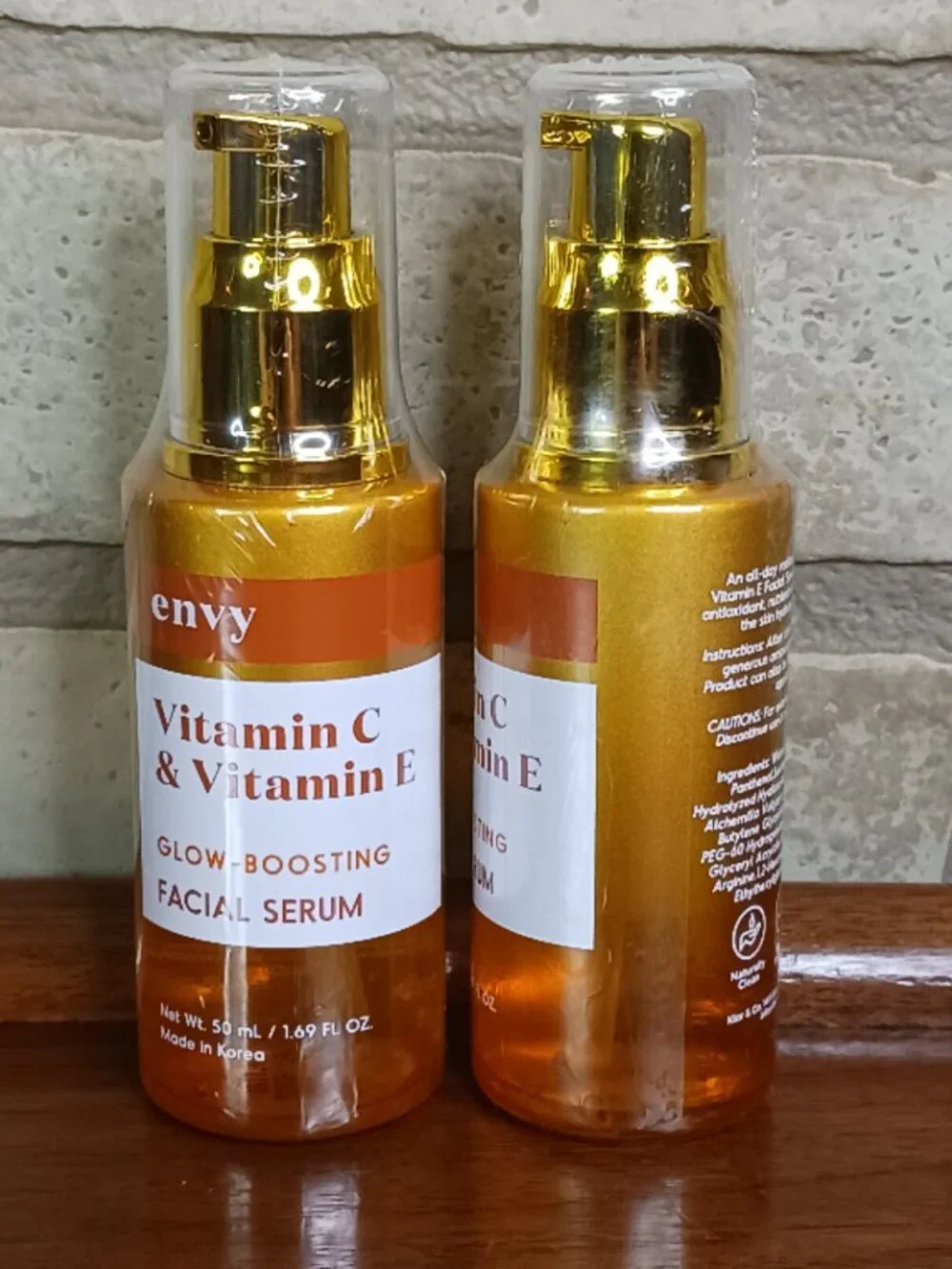 Lot of 2 Envy Vitamin C & Vitamin E Glow Boosting Facial Serum 1.69 fl. oz. 2Pc.